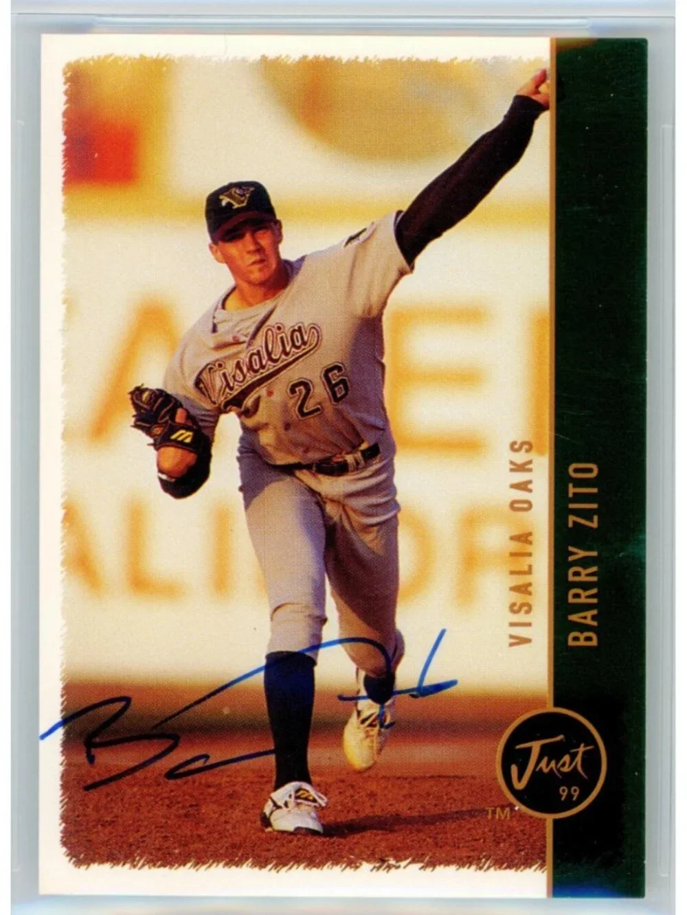Barry Zito Signed 1999 Just Minors #250 Oakland Athletics Beckett BAS Slabbed